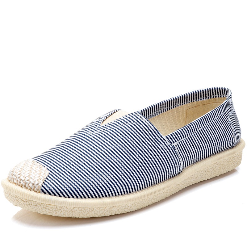 Women Loafers Slip On Flats Female Casual Stripe Comfortable Soft Cotton Mother Shoes Ladies Fashion Footwear 2019 4e32