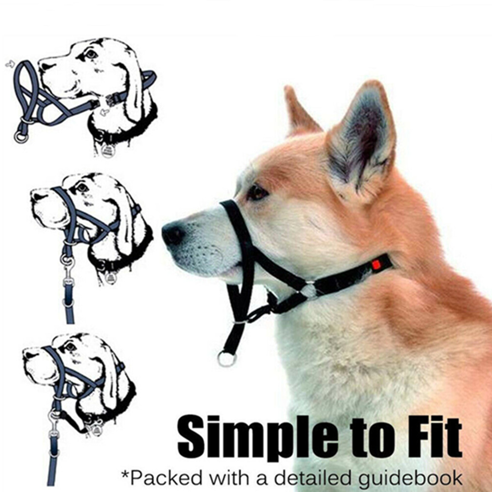 Dogalter Dog Halter Halti Training Head Collar Gentle Leader Harness Nylon Pet Accessory No Pull Bite Straps Training Leash
