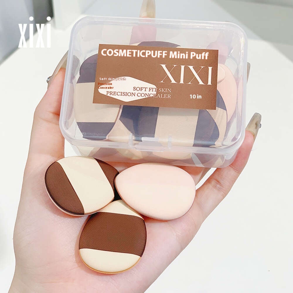 Compact Xixi Thumb Puff Concealer - No Powder Needed, Egg Drop Shaped for Both Dry and Wet Application