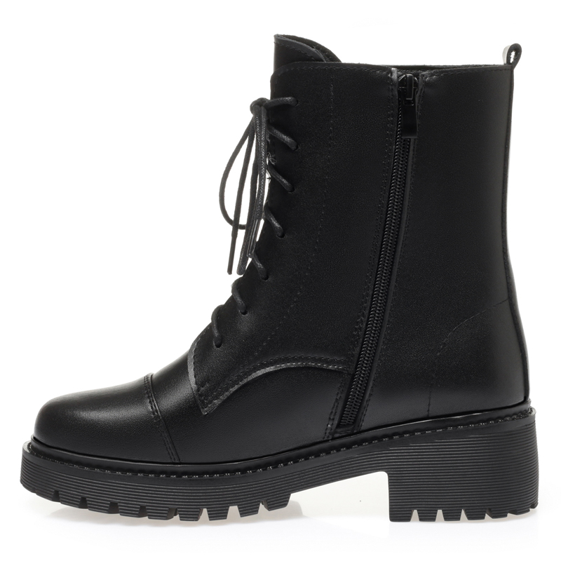 AIYUQI Women Short Boots Winter Large Size Wool Warm Women Ankle Boots British Style Non-slip Genuine Leather Women Snow Boots