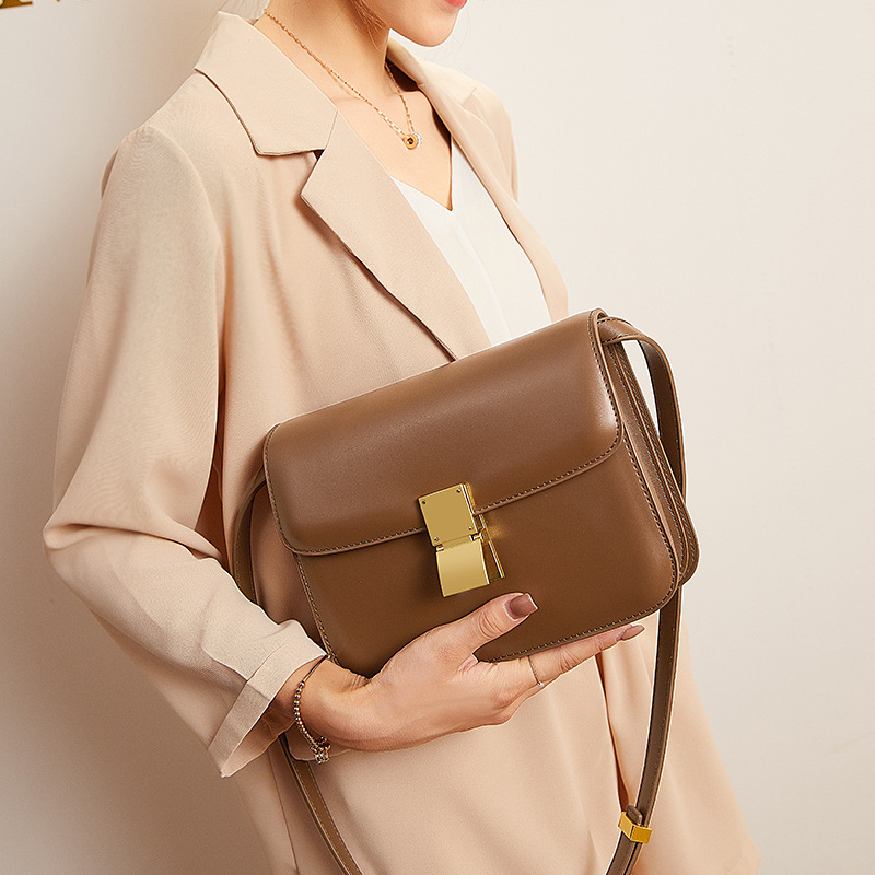 Women’s Genuine Leather Shoulder Bag 2024 Square Bags Luxury Designer Handbag Fashion Messenger BagsTofu Bags