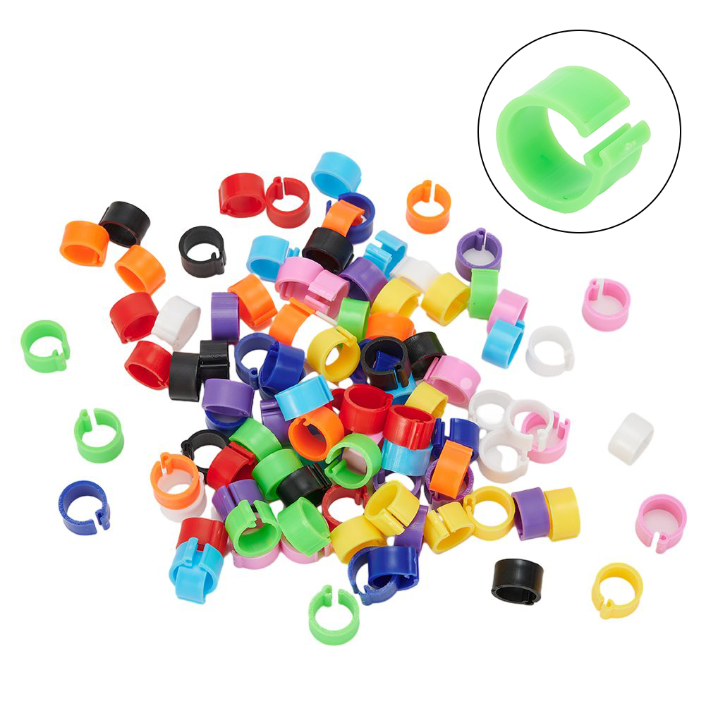 Plastic Re-use 7mm /0.27 Inch 10 colors Chicks Rings Poultry Leg Band Bird Pigeon Parrot 100Pcs Clip Useful Newest