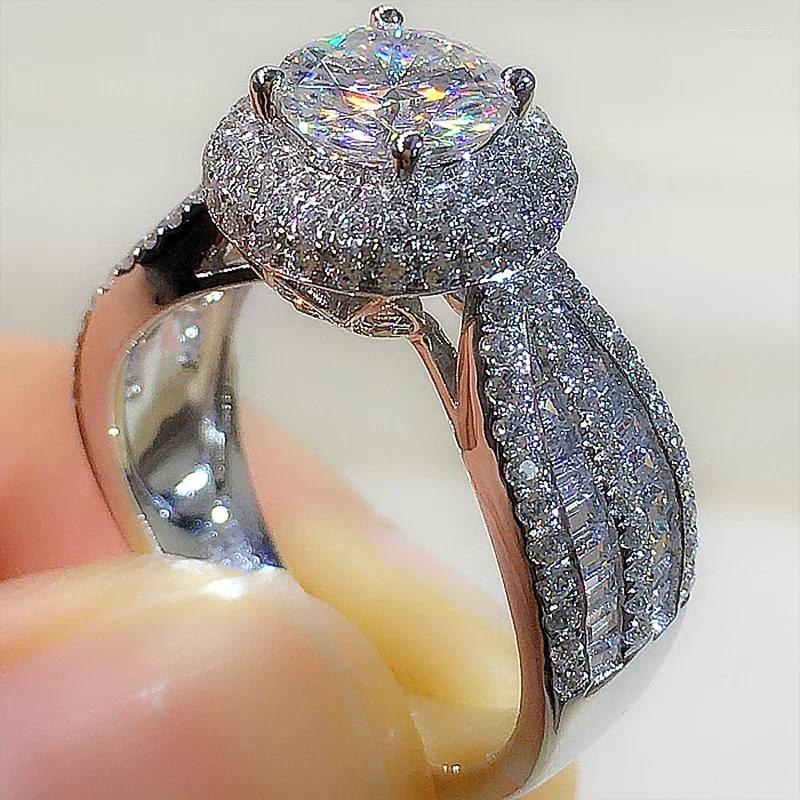 wedding rings 2024 gorgeous graceful band bridal shining finger ring with bright zirconia elegant lady highquality jewelry