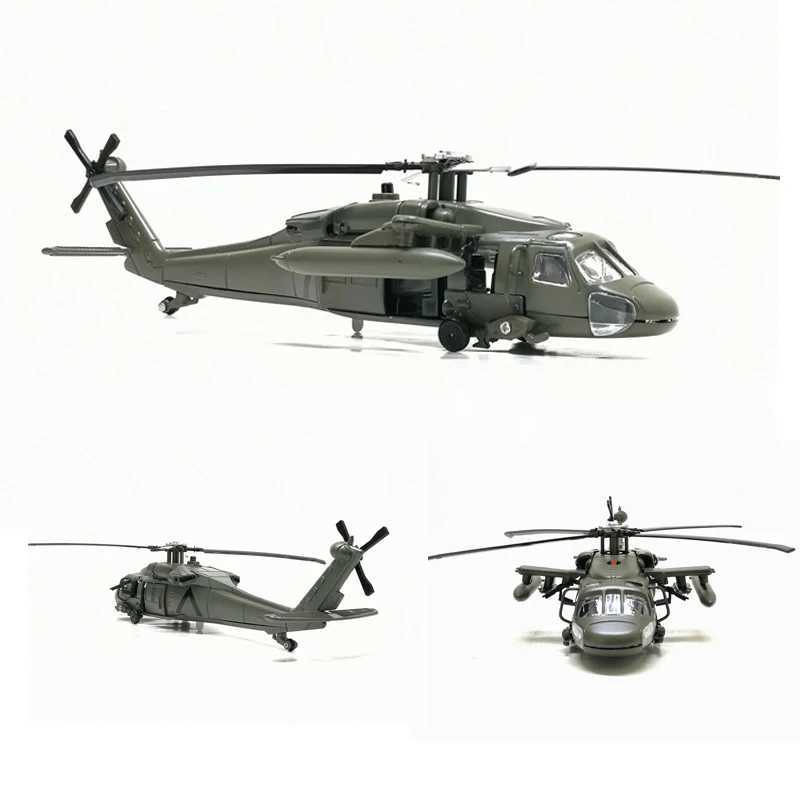 Hot alloy die-casting Black Hawk armed helicopter fighter model with sound and light childrens toy with box W240830