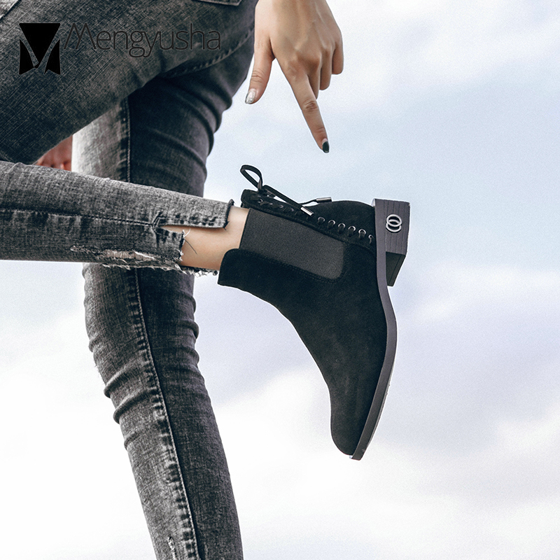 Botas Ankle Bowtie Women Winter Boots Punk Rivet Bottes 2020 Plush Fur Warm Footwear Slip On Stretch Snow ck Booties f5b1