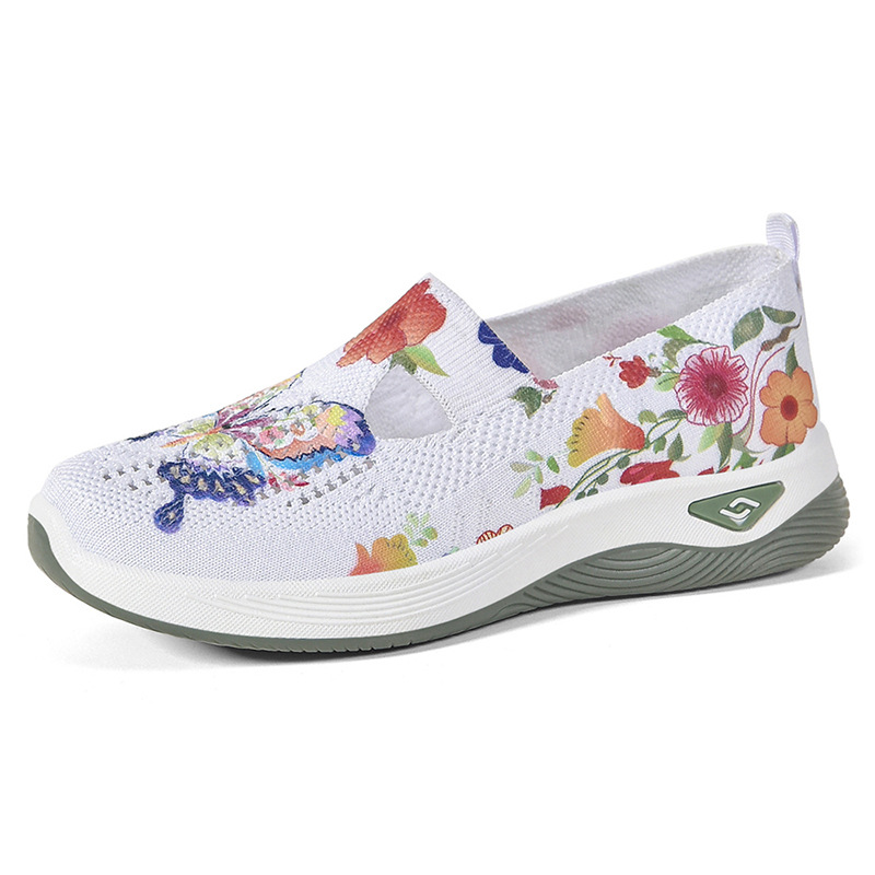 Shoes for women 2024 autumn new color matching fashion casual one-step soft sole mother shoes