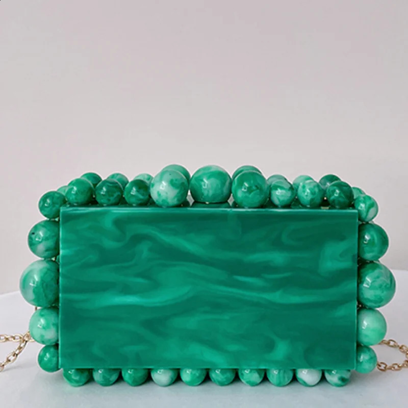 Women Beaded Acrylic Box Evening Bags Elegant Bridal Clutch Purses And Handbags Wedding Party Purse Bag 240828