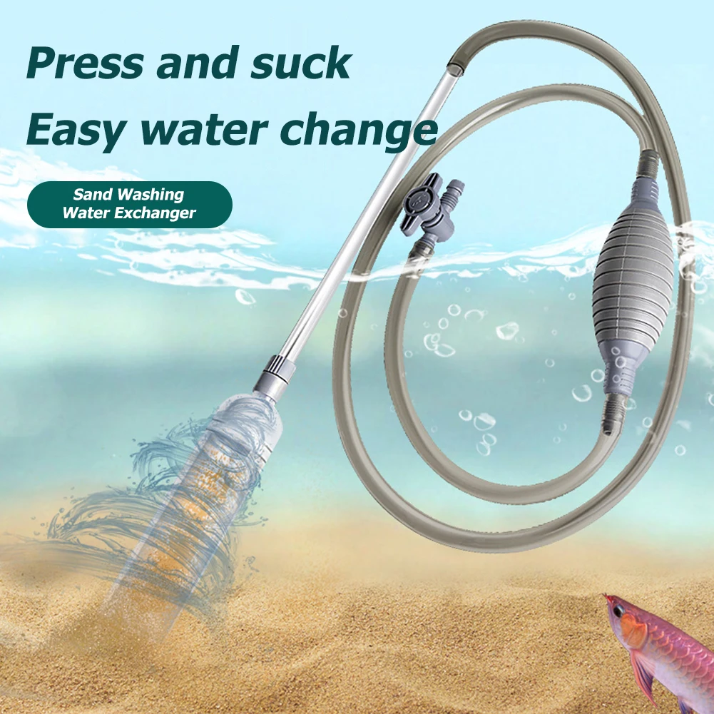Aquarium Fish Tank Syphon Vacuum Cleaner Siphon Pump Water Changer Gravel Filter Cleaning Accessories