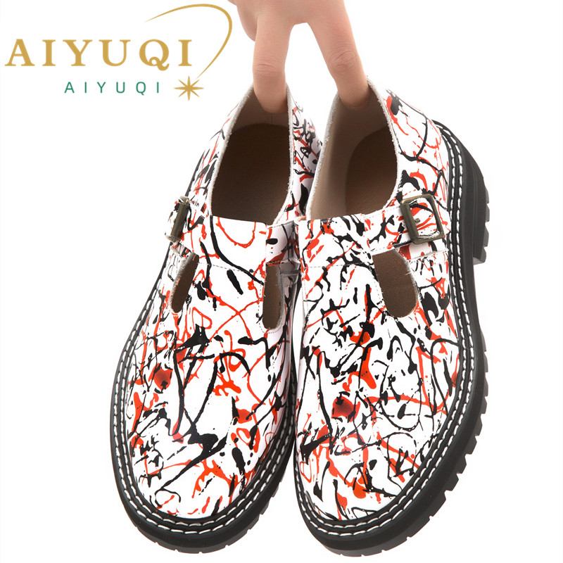 AIYUQI Women Shoes 2024 New Spring Genuine Leather Ladies Oxford Shoes Top Women's Shoes Mary Jane Loafers