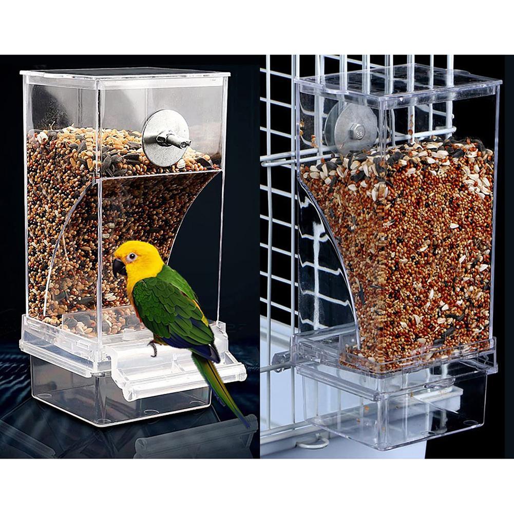 Parrot Automatic Feeder No-Mess Bird Feeder,Cage Accessories for Budgerigar Canary Cockatiel Finch Parakeet Food Container