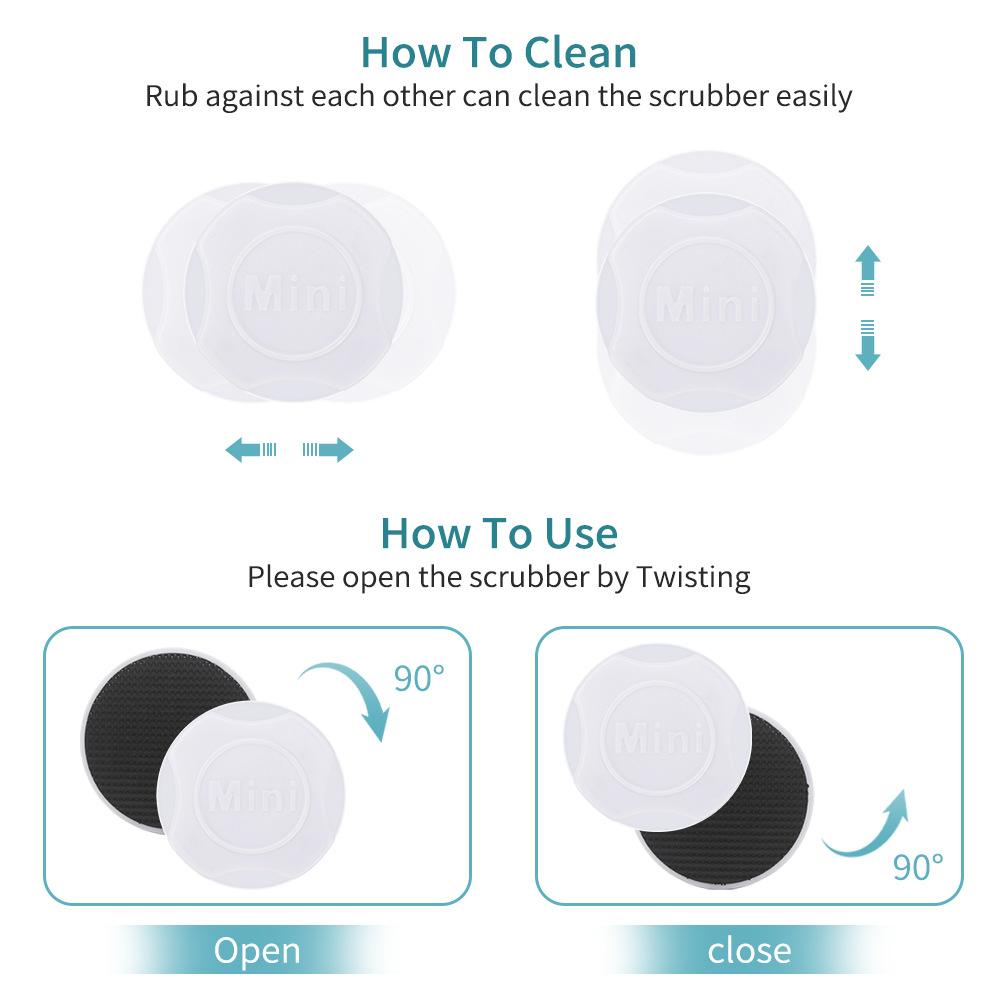 Aquarium Magnetic Brush, Glass Floating Algae Scraper, Curve Glass Cleaner, Mini Scrubber Tool, Fish Tank Glass Cleaning, Magne