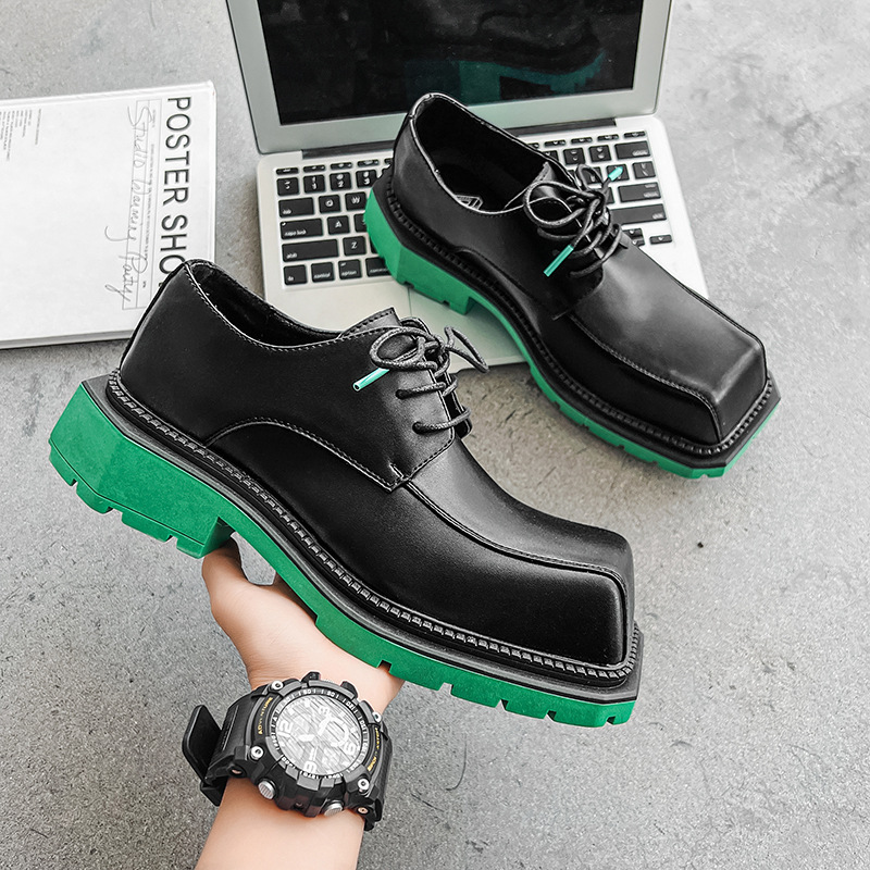 Men Male 498c3 Leather 2023 New Chunky Platform Retro Work Spring Autumn Derby Shoes Low Top Man Casual Flats