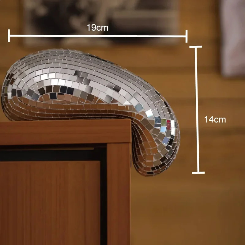 Decor Crafts Melted Disco Ball Sculpture Wall Art Home Decor Table Decor Sculpture Disco Drip Maximalist Home Sparkle Mirror 240902
