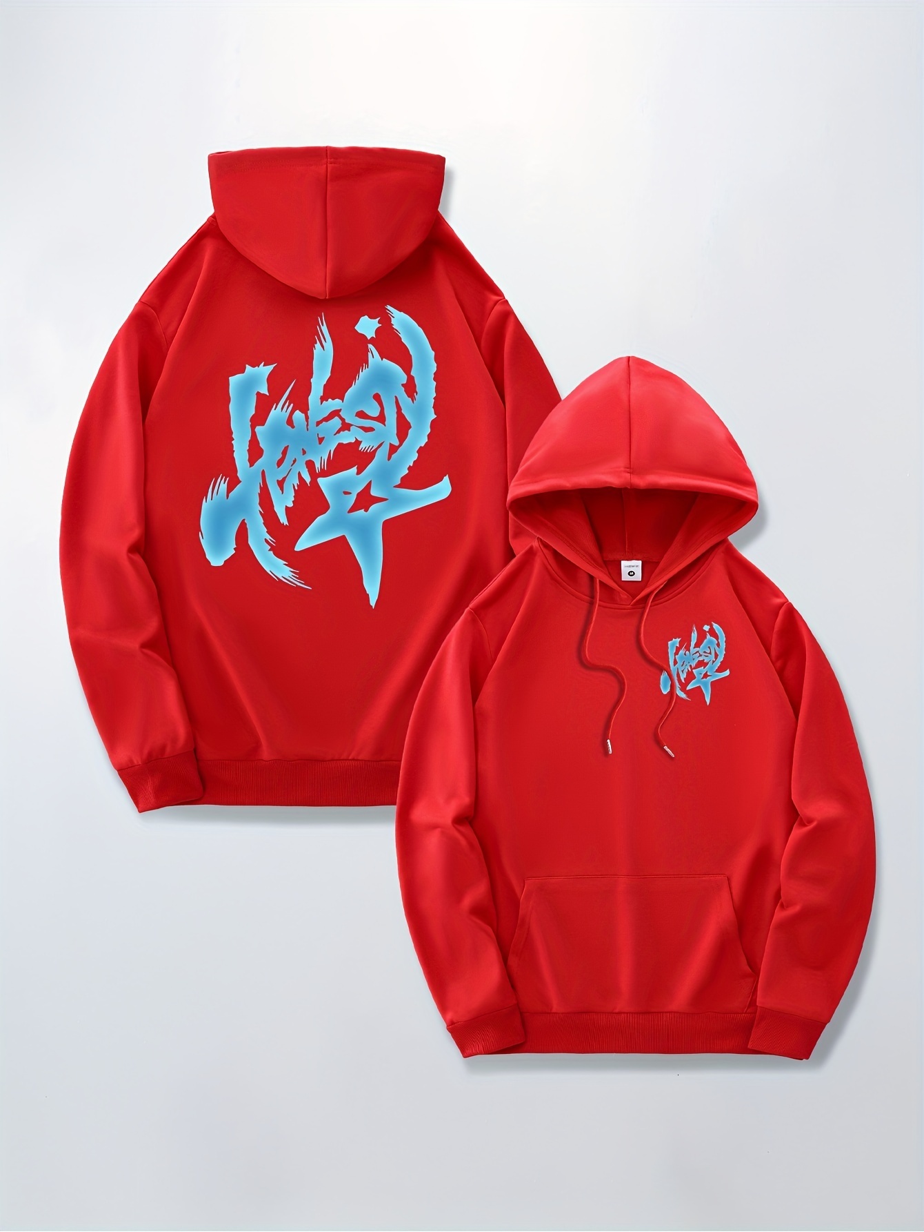 STAR Print Versatile Long Sleeve Comfy Hooded Sweatshirt Casual Top For Spring Autumn Men's Clothing Outdoor