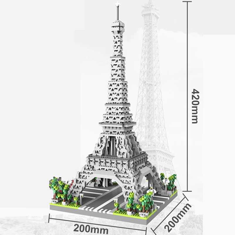 MOC Paris Tower Street View Building Blocks Mini Diamond Small Particle Assembly Building Blocks Decorative Toys W240828