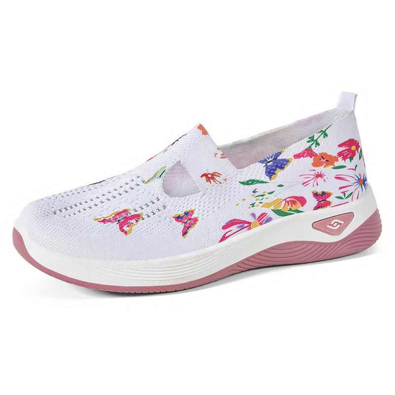 Shoes for women 2024 autumn new color matching fashion casual one-step soft sole mother shoes