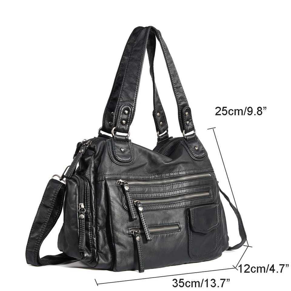 CMM Ladies' washed old Y2K motorcycle large capacity multi pocket Japanese Korean trendy spicy girl shoulder bag 240915