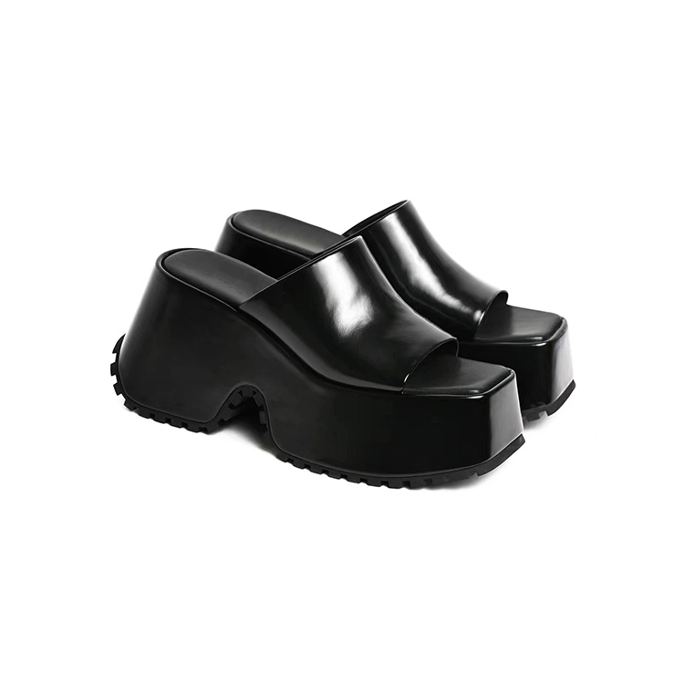 Denim Sole Thick Summer Women Slippers Modern Flat With Height Increasing Leisure Casual Outside Platform Super High Heel Shoes e3de