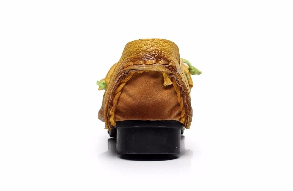 2019 New Autumn wers Handmade Women's ral Soft Flat Bottom Casual Moccasins Retro Women Genuine Leather Shoes 2e31