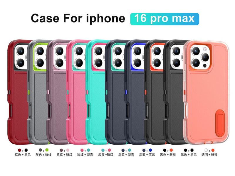 Shockproof Armor Case For iPhone 16 15 14 13 12 11 Pro Max Plus Heavy Duty Rugged Protective with Kickstand Cover For Samsung S24 S23 Ultra Plus A14 A