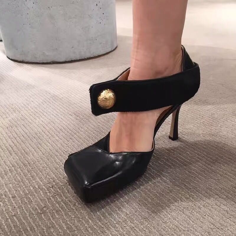 2023 23fa3 New Fashion New Autumn Pumps Square head High Heels Shallow Women's Sandals Shoes for Women atos Mujer
