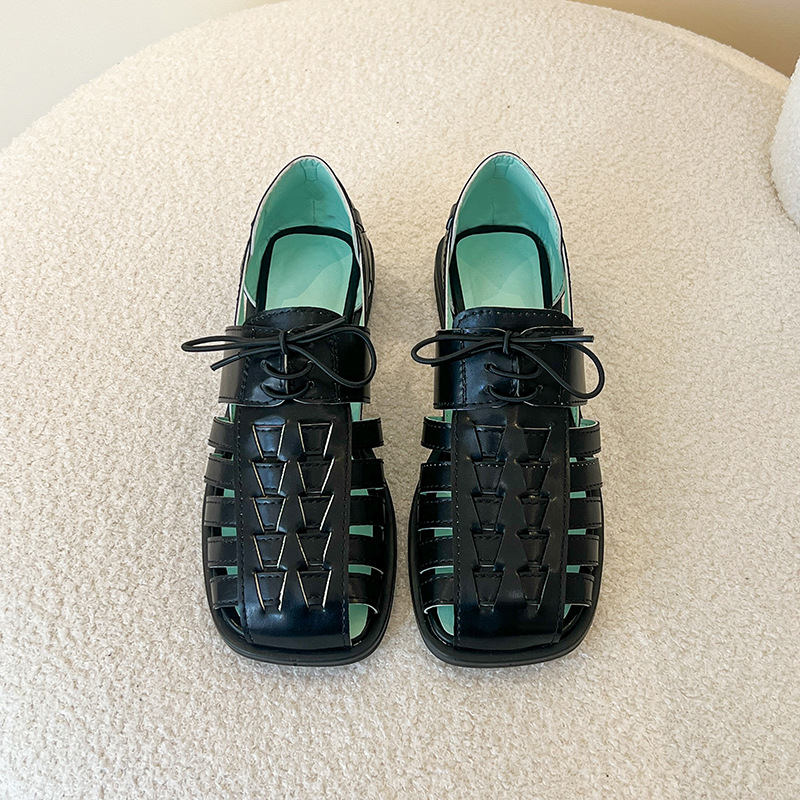 2025 new Casual Black Platform Beach Shoes 2023 New Summer Buckle Flat Roman Women's Soft Sole Outdoor Sports Sandals