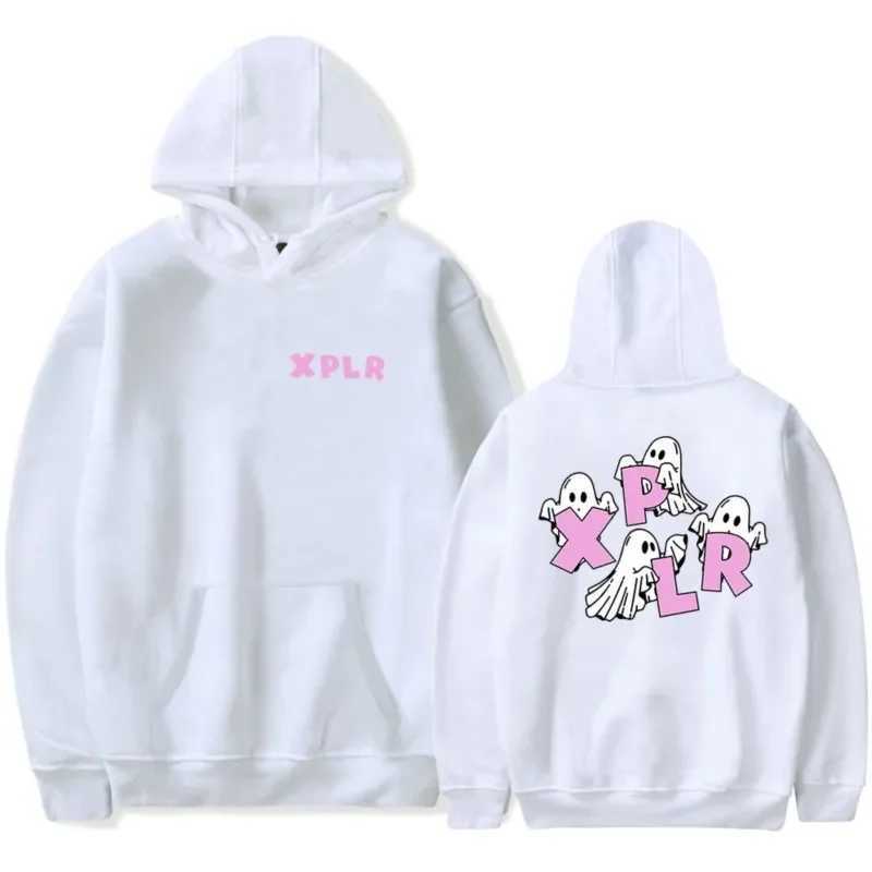 Xplr - Mens and womens long sleeved hooded sweatshirts unisex streetwear hip-hop style ghost print Sams and Colby Merch Y240902