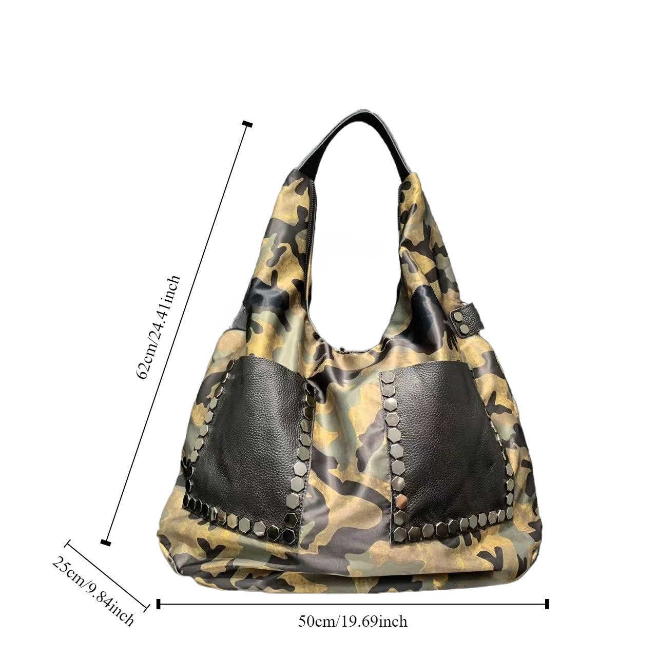 women's camouflage tote bag, large capacity commuting trend, one shoulder carrying bag designer handbags
