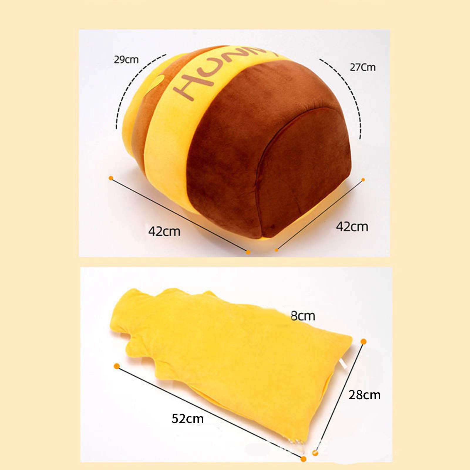 Cat Cave Bed Warm Soft Removable Cushion Honey Pot Shape Cute Pet Bed House For Puppy