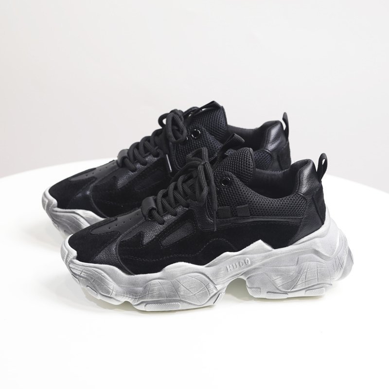 Women: Chunky Tennis Platform Lace-Up Sneakers, Comfortable Walking Shoes, Hot Fashionable Vulcanized Sole, Women's Canvas Shoes Lace Up Sneakers