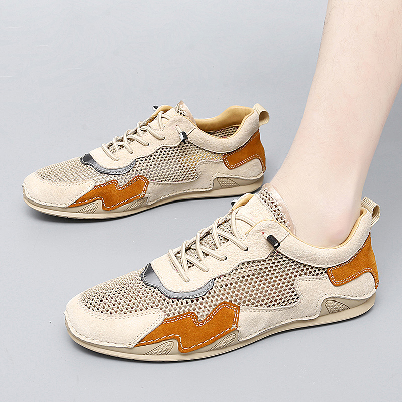 NEW Brand Casual Golf Round Toe Breathable Mesh, Handmade Shoes, Discounted Men's White Sports Shoes