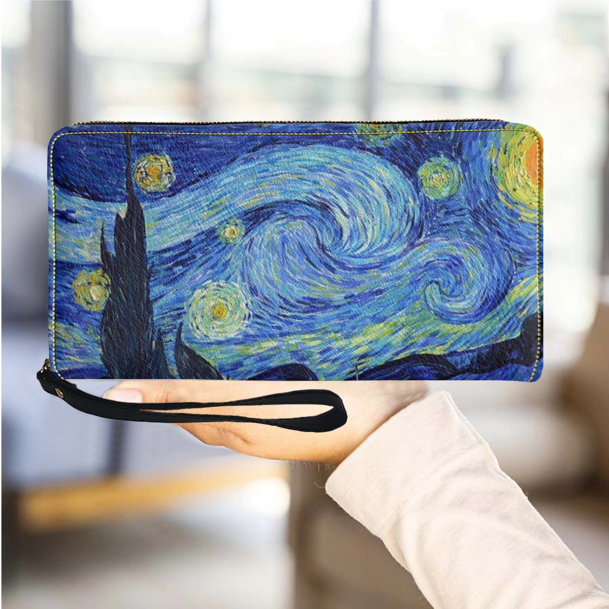 Van Gogh Oil Painting Fashion Women Wallets Multi Card Organizer Female Purse Party Clutch Billeteras for Teen Girls Phone Bag