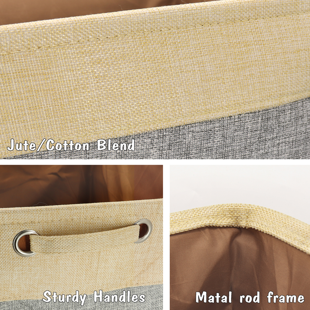 Custom Pet Toy Storage Box Jute Dog Cat Storage Container Foldable Storage Bag Baskey Free Dog Name Printing For Dogs Cats