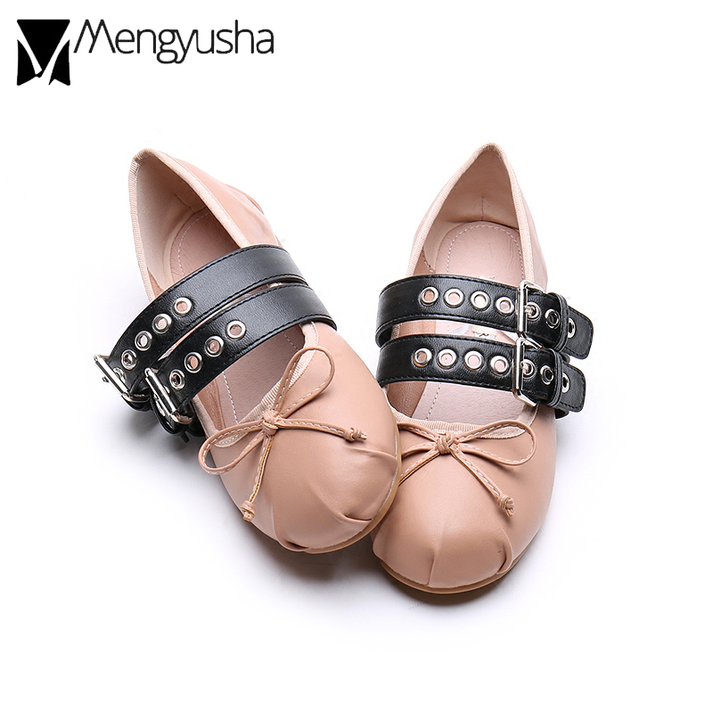 autumn new ballet 2979b spring flats women foldable ladies buckle strap decorate moccasins silk riband bow lace up flat shoes
