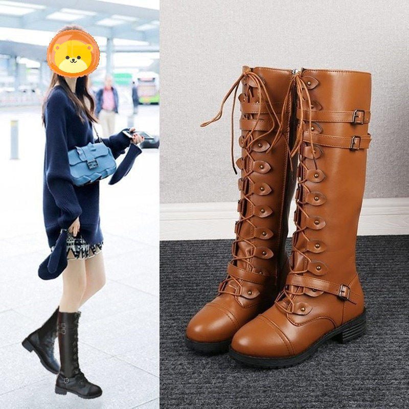 Winter Autumn Knee-high Boots Fashion Side Zipper Long Tube Women's Booties Designer Brand Women Shoes 2021 c867