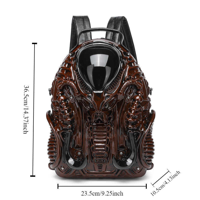 Creative Design Alien Backpack Cyberpunk New Trendy Backpack Unisex 240915