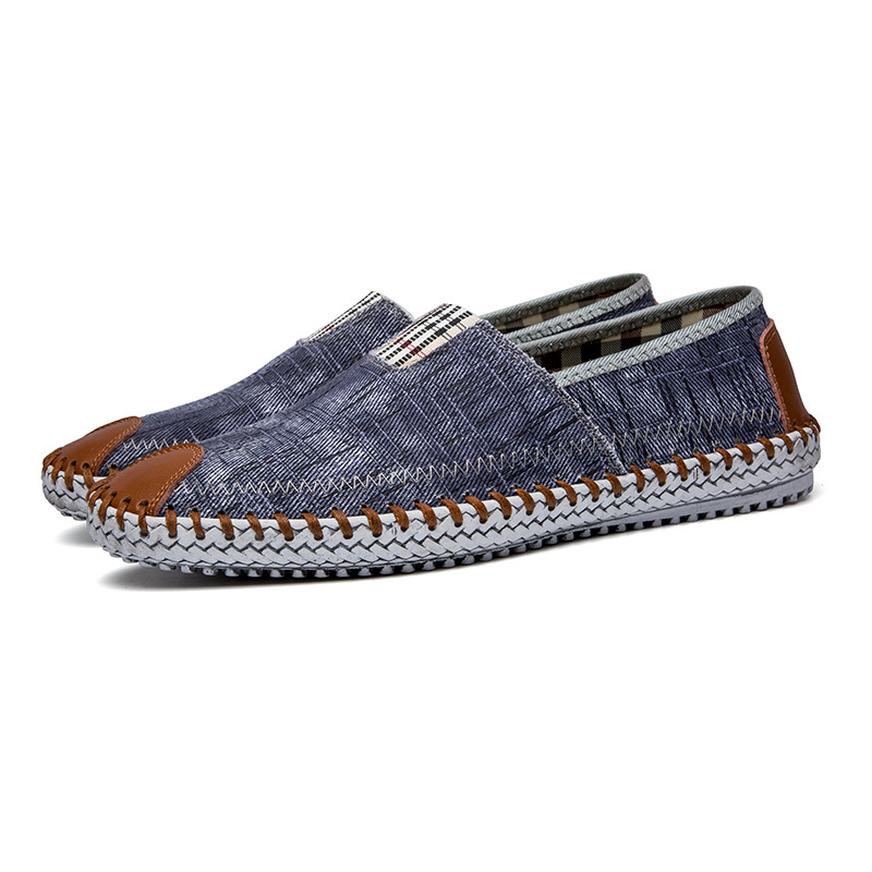 Canvas Fisherman Espadrilles for Men: Breathable Denim Flats Shoes 4