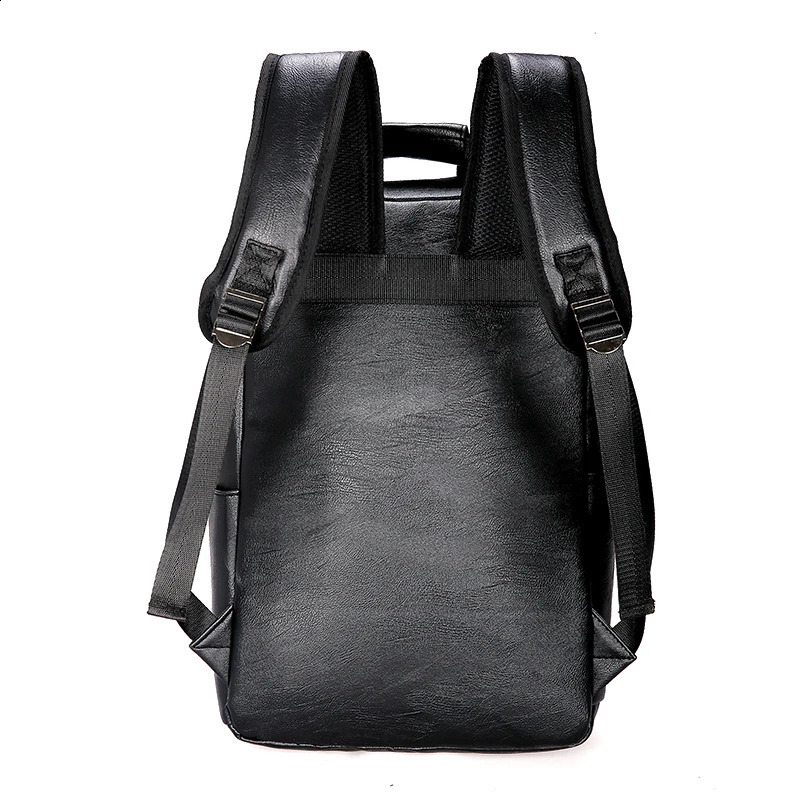 16.5inch Rucksack Men Backpack PU Leather Bagpack Large Laptop Backpacks Male Mochilas Casual Schoolbag For s 240902