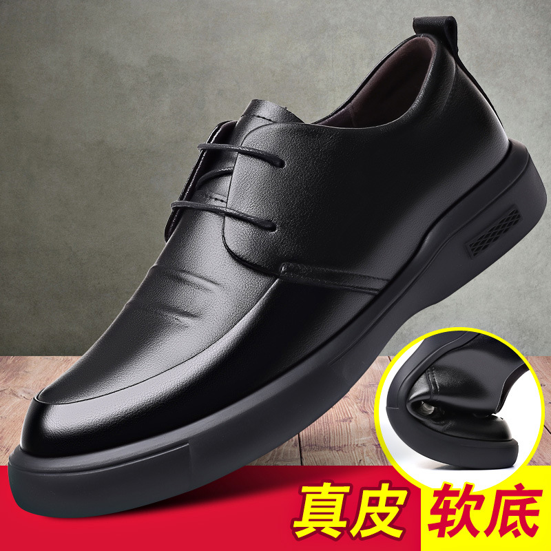 Cow Quality Men's Soft Dress Extra Size Point New Toe Man Split Leather Shoes 2021 New f695