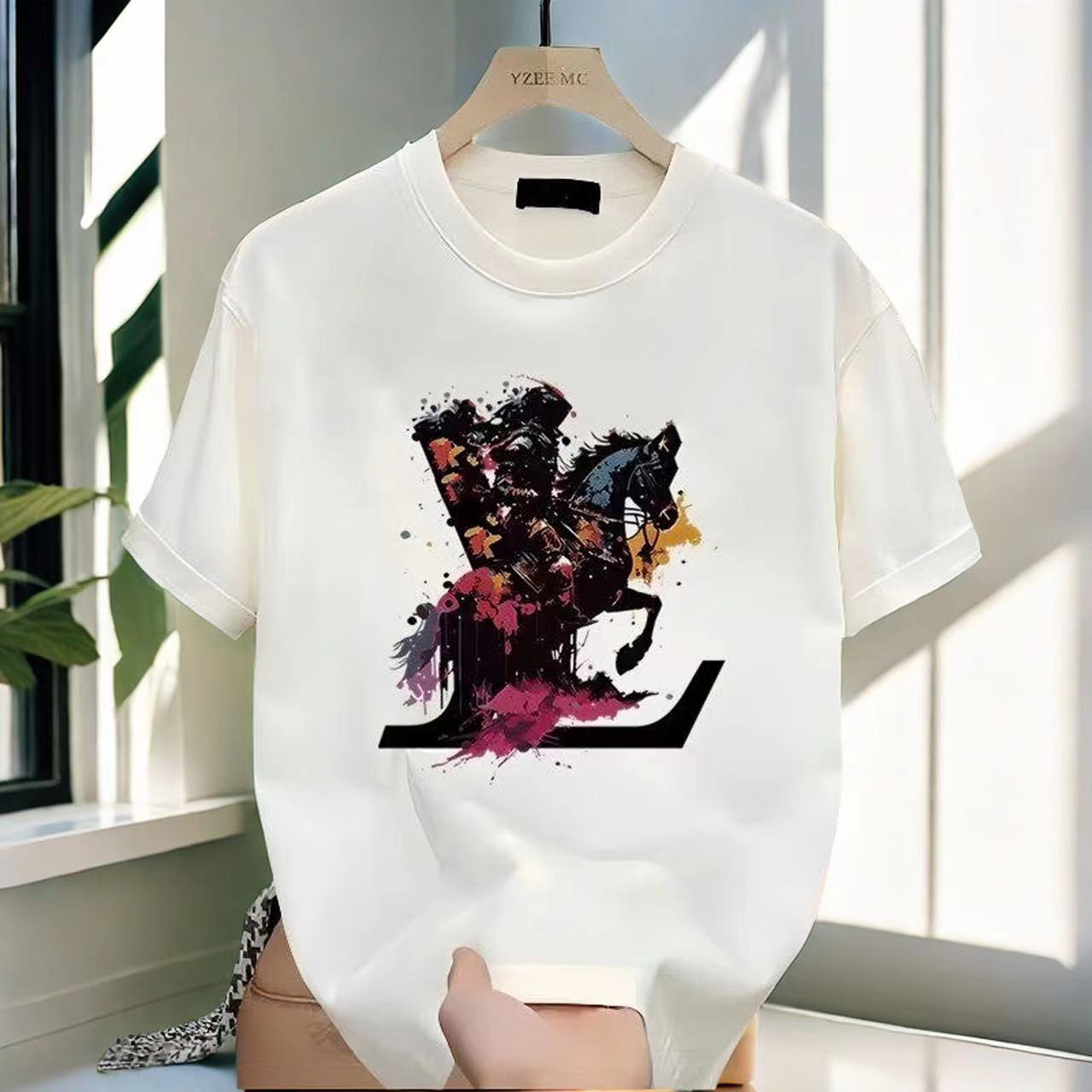 2024 Pure Cotton T-Shirt Luxury Brand Letter Printed Short Sleeved Men'S And Women'S T-Shirts For Casual And Versatile Wear