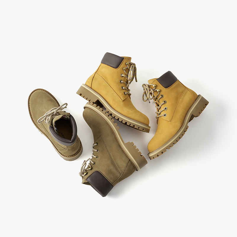 Desert BeauToday Boots Women Genuine Cow Leather Cross-Tied Ankle Length Round Toe Autumn Winter Ladies Shoes Handmade 04057 77e0