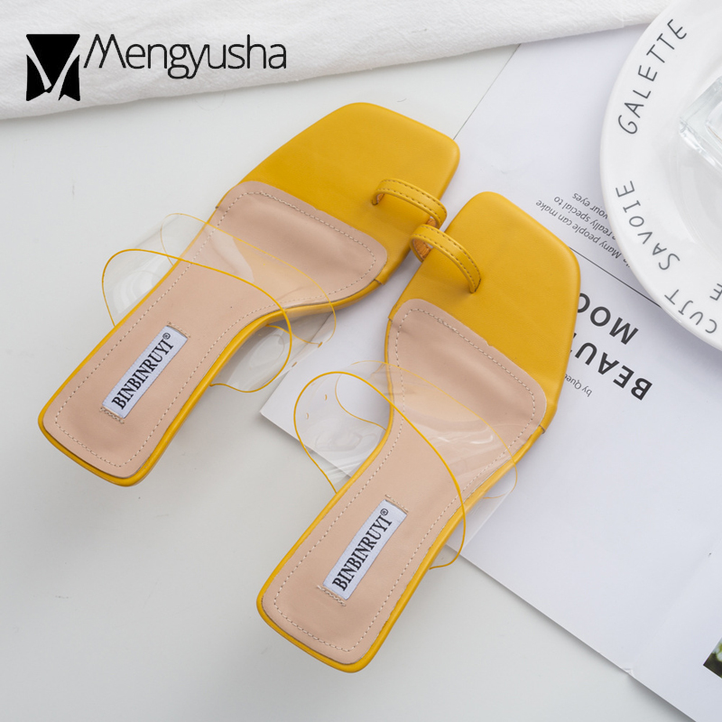 2025 new Toe Clip Transparent Sandals Women Stiletto Heels Slippers Thin High Heel Flipps Clear Sandalias Wedges Shoes Jelly Sandales