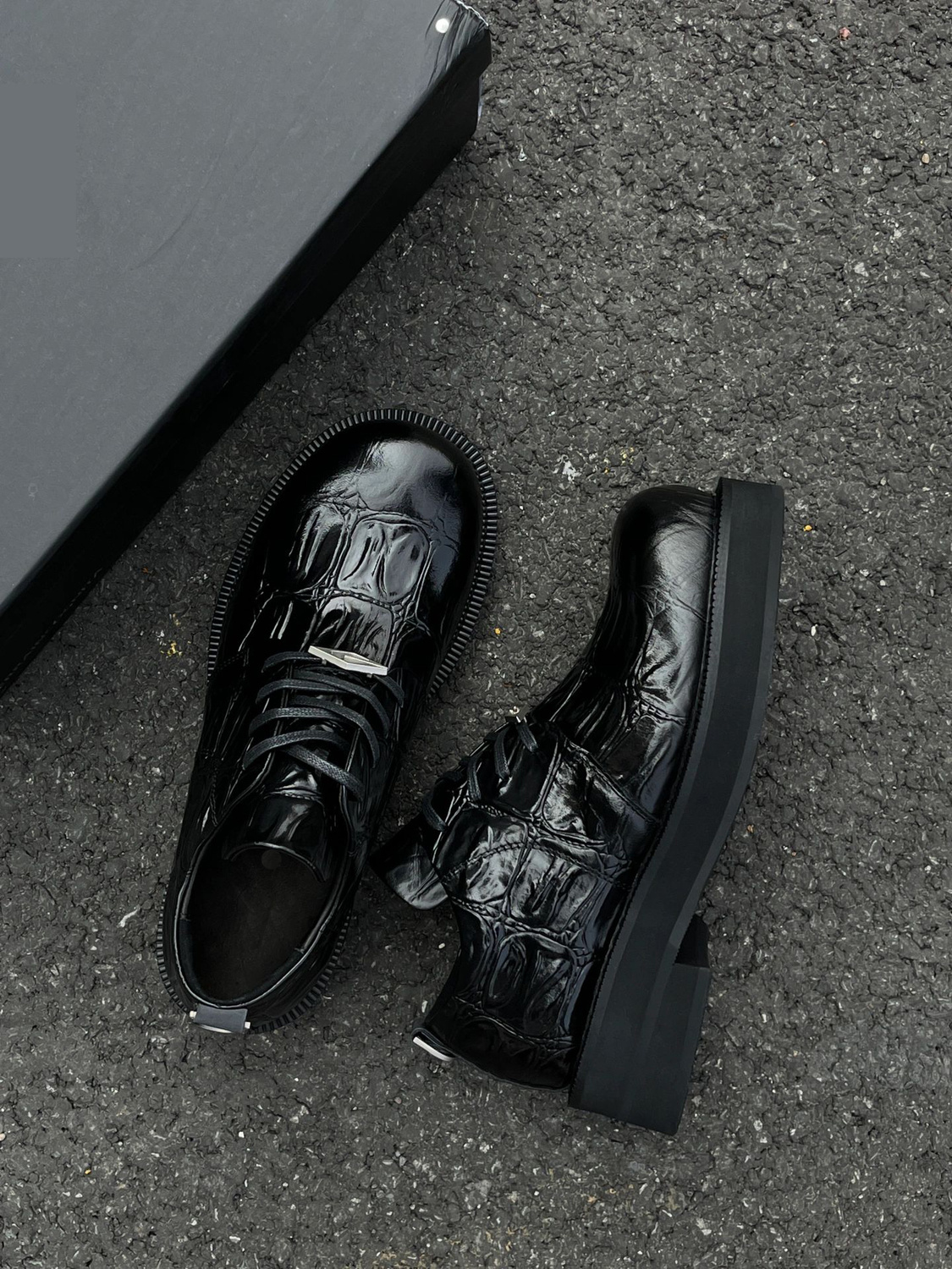 39a02 British Men's Style Modern Thick Bottom Stone pattern Casual Soft Leather Oxfords Man Big Head Heightened Wedge Shoes Flatforms