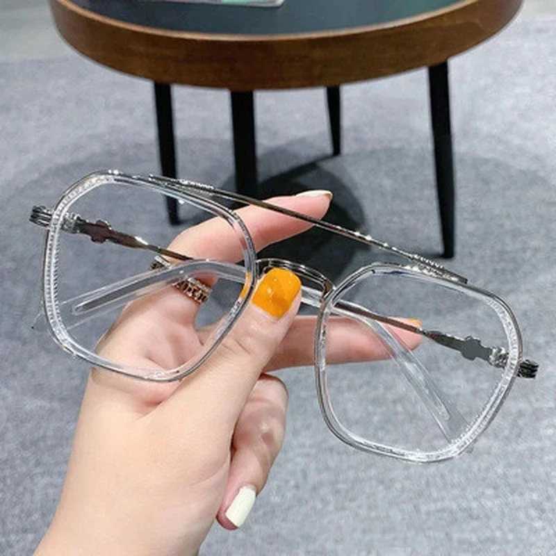 1 piece of blue light blocking fashionable high-end glasses for men optical transparent glasses black square frame anti radiation glasses M240902
