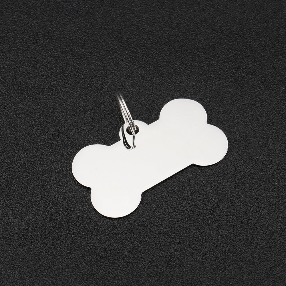 Personalized Cat Collar Pet Name Double Sided Laser Etched Stainless Steel Pet Tag Free Engraved Bone Shape Dog ID Tag Custom