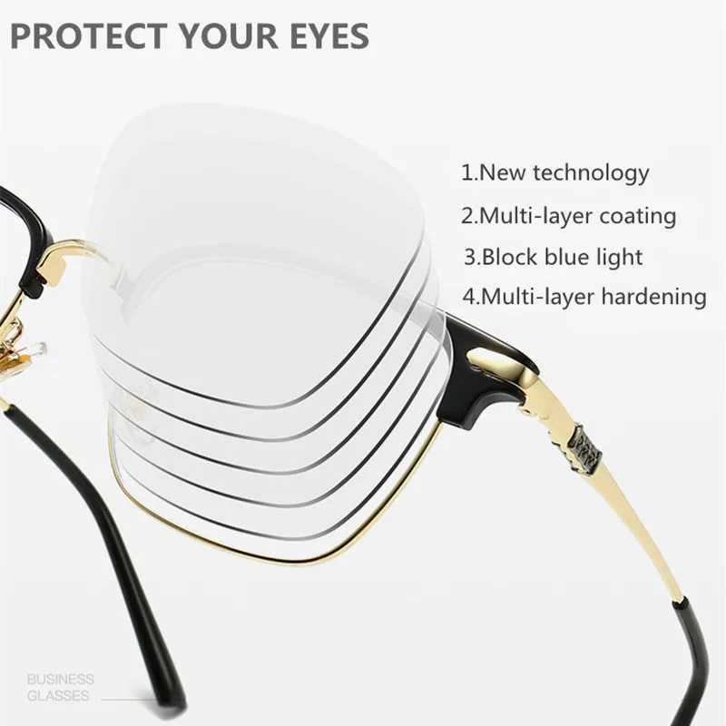 Anti Blue Light Blocking Lens Comfortable Mens Glasses Frame Myopia Reading Optics Prescription Myopia Hyperopia Glasses M240902