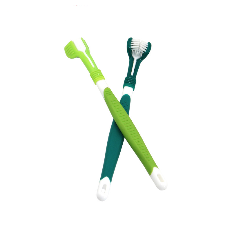 Pet Toothbrush Three-Head Toothbrush Multi-angle Cleaning Addition Bad Breath Tartar Teeth Care Dog Cat Cleaning Mouth