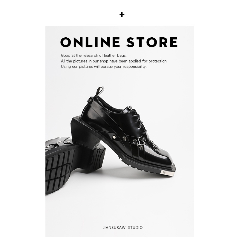 Decoration Flat Styles Metal e1b5c Casual square toe Shoes Leather Black Platform Sneakers for Women Punk Loafers