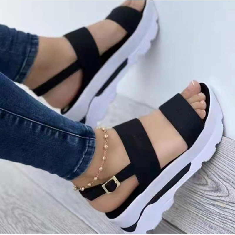 Platform Women Sandals Summer High-heeled Buckle Strap Ladies Sandals Peep Toe Slippers 2022 Newly Beach Shoes for Women Wedges