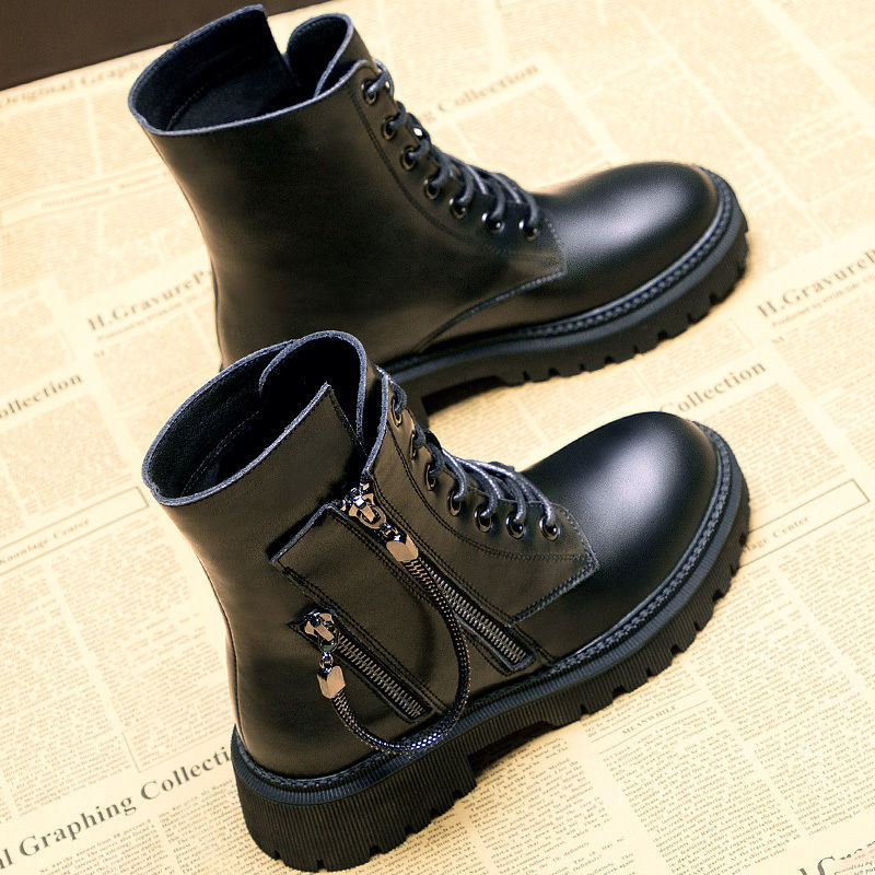 Rock Shoes Woman Boots Mid-Calf Booties Women Designer Boots-women Low Heels booties Round Toe Short Mid